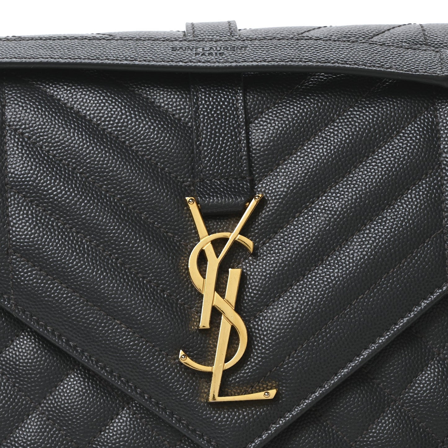 Grain De Poudre Textured Mixed Matelasse Triquilt Medium Monogram Satchel Dark Smog