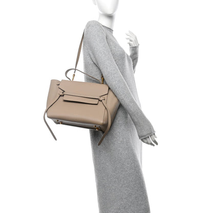 Grained Calfskin Mini Belt Bag Light Taupe