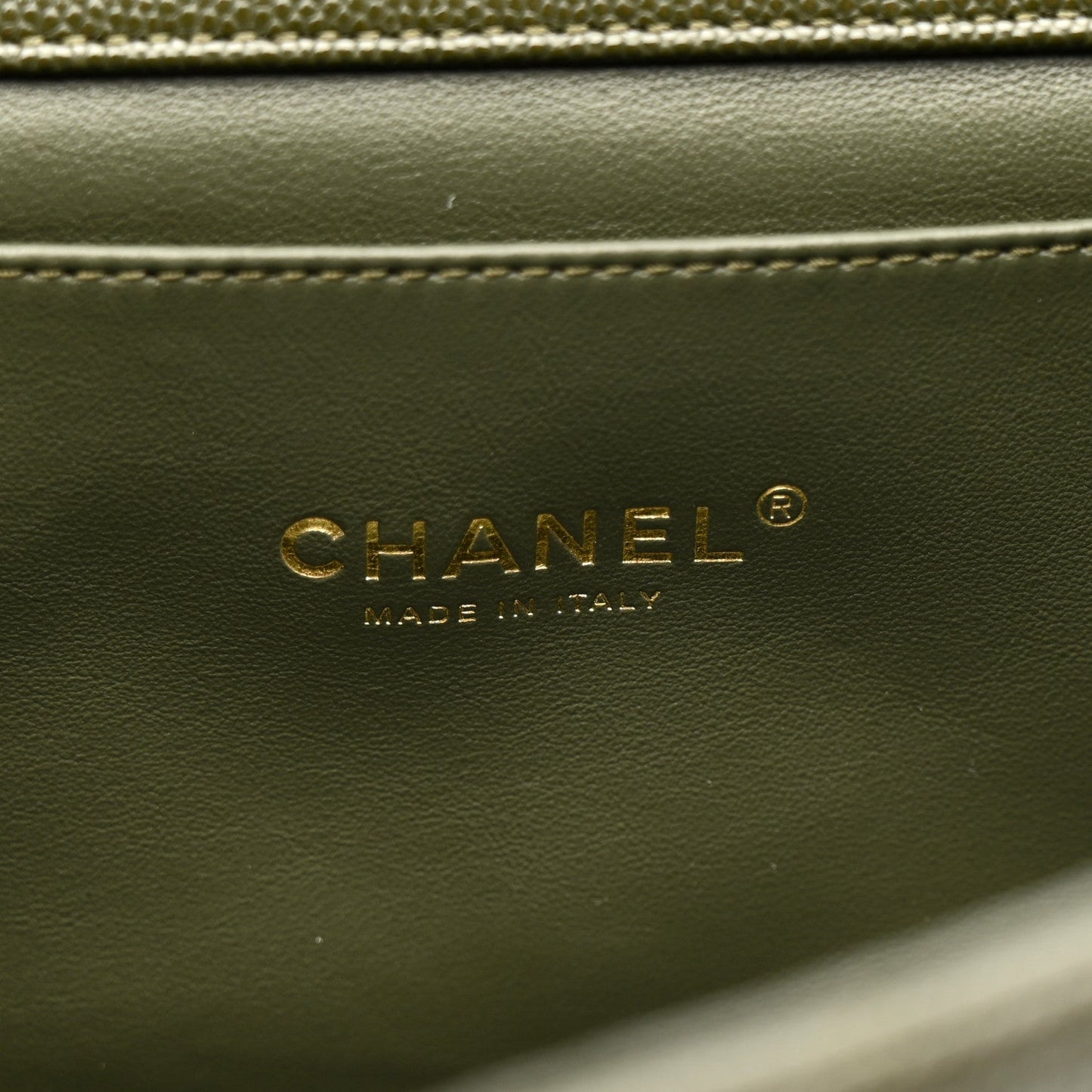 Caviar Quilted Mini Coco First Flap Khaki