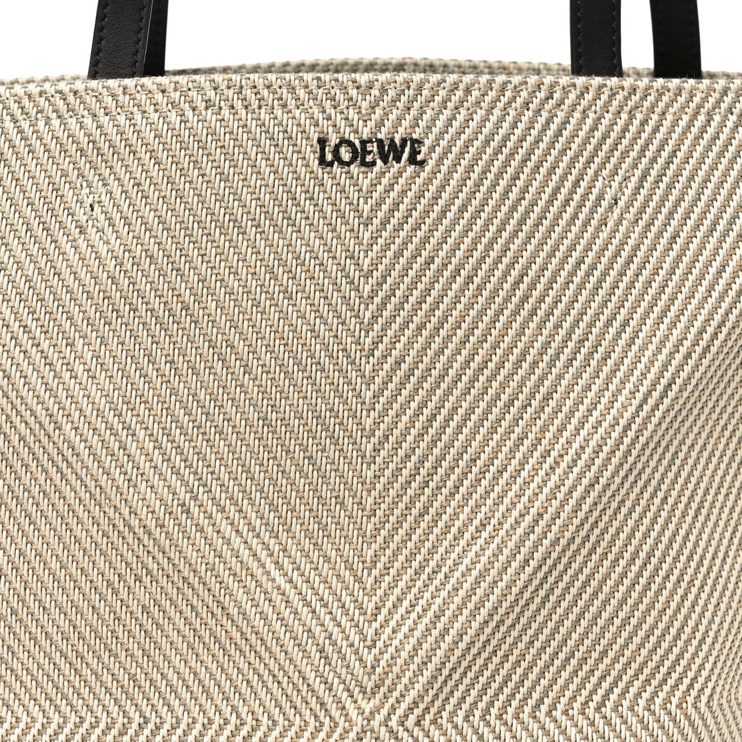Cotton Calfskin Paula's Ibiza Medium Puzzle Fold Tote Ecru Hazel