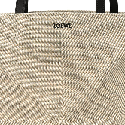 Cotton Calfskin Paula's Ibiza Medium Puzzle Fold Tote Ecru Hazel