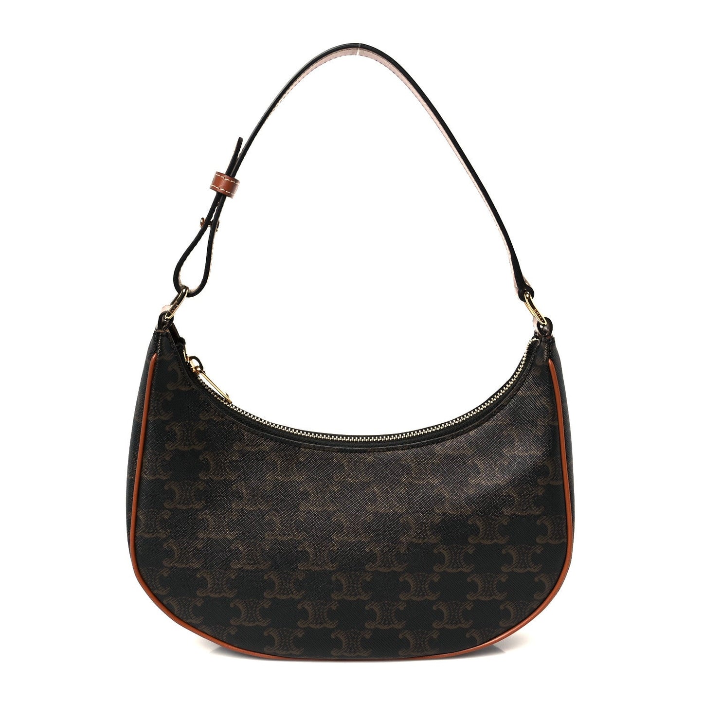 Triomphe Canvas Calfskin Medium Strap Ava Triomphe Shoulder Bag Tan