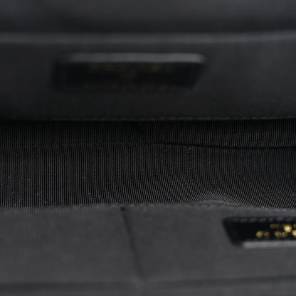 Tweed Quilted Kiss Lock Clutch Black