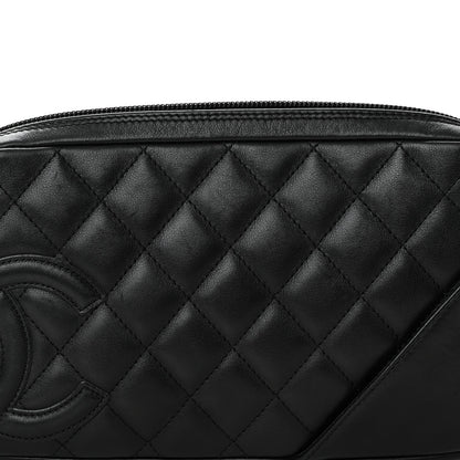 Calfskin Quilted Cambon Pochette Black