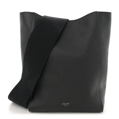 Soft Grained Calfskin Small Sangle Bucket Bag Black