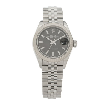 Stainless Steel 18K White Gold 28mm Oyster Perpetual Datejust Watch Black 279174