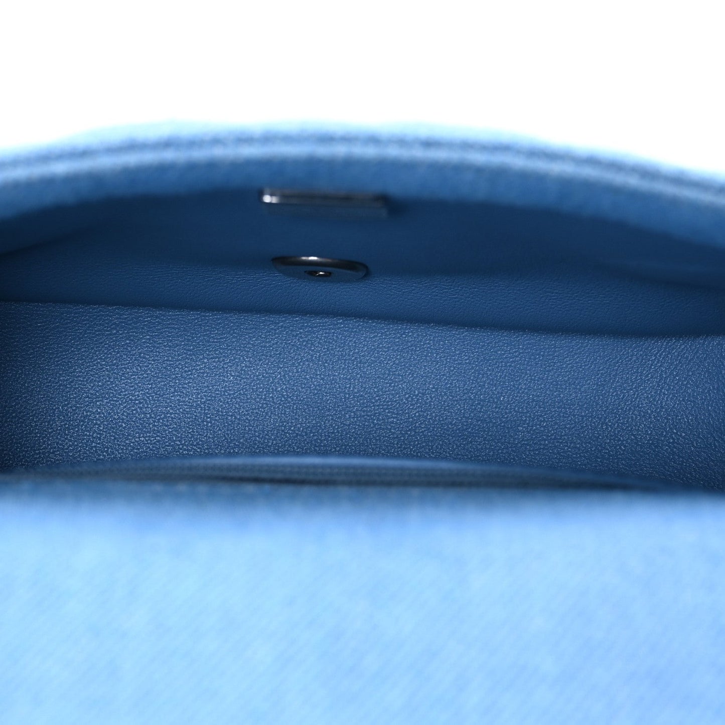 Denim Quilted Sweetheart Mini Flap Blue