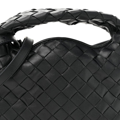 Calfskin Intrecciato Mini Hop Black