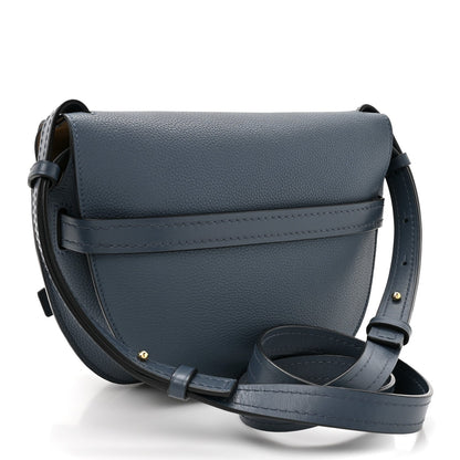 Grained Calfskin Small Gate Crossbody Bag Steel Blue