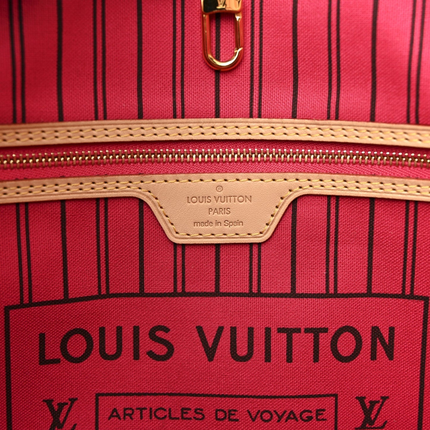 Monogram Bay Neverfull MM Rose Ballerine Poppy
