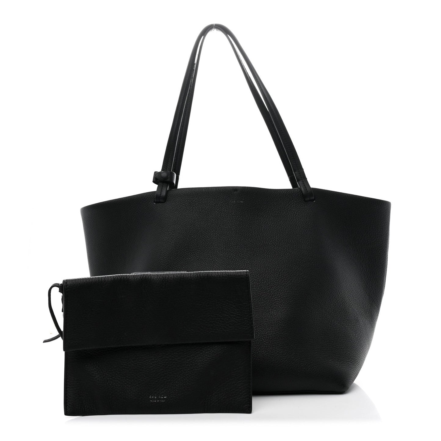 Grained Calfskin Park Tote Three Black