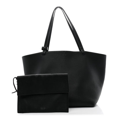 Grained Calfskin Park Tote Three Black