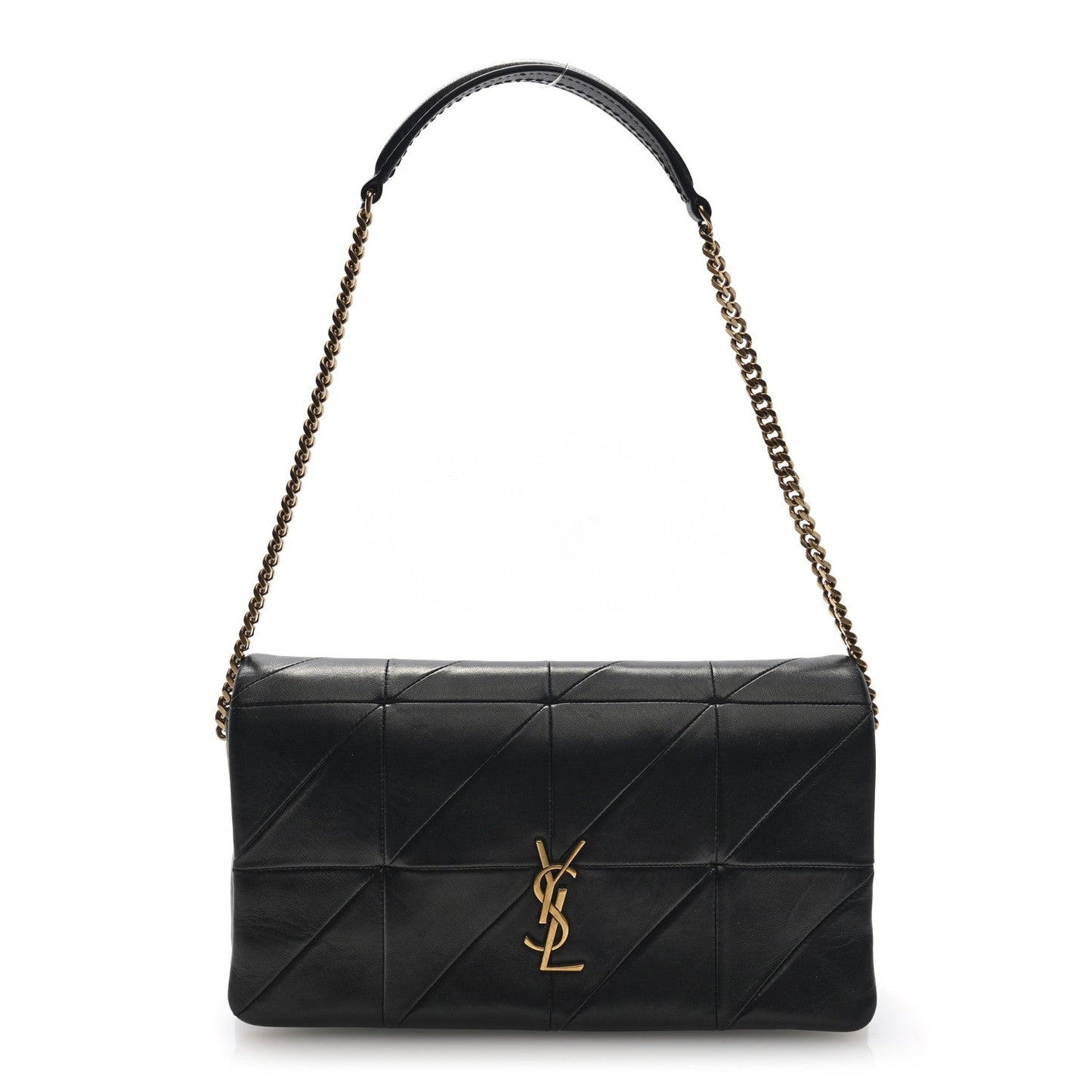 Lambskin Patchwork Monogram Medium Jamie Black