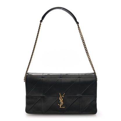 Lambskin Patchwork Monogram Medium Jamie Black