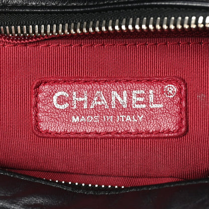 Aged Calfskin Quilted Medium Gabrielle Hobo Black