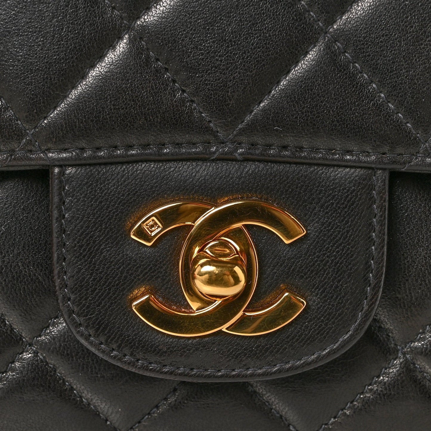 Lambskin Quilted Medium Rectangular Kelly Flap Bag Black