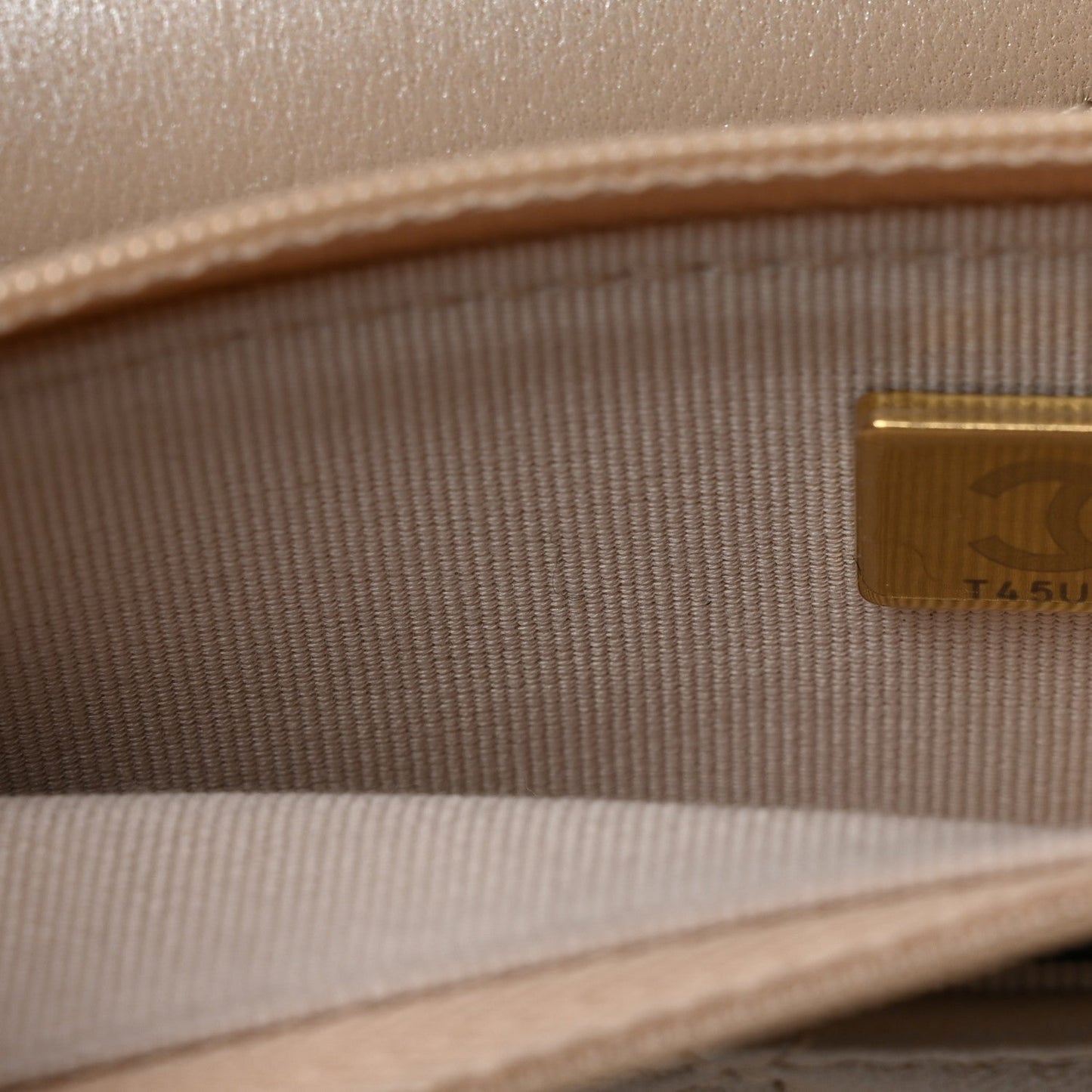 Pearly Lambskin Quilted Charms Wallet On Chain WOC Beige