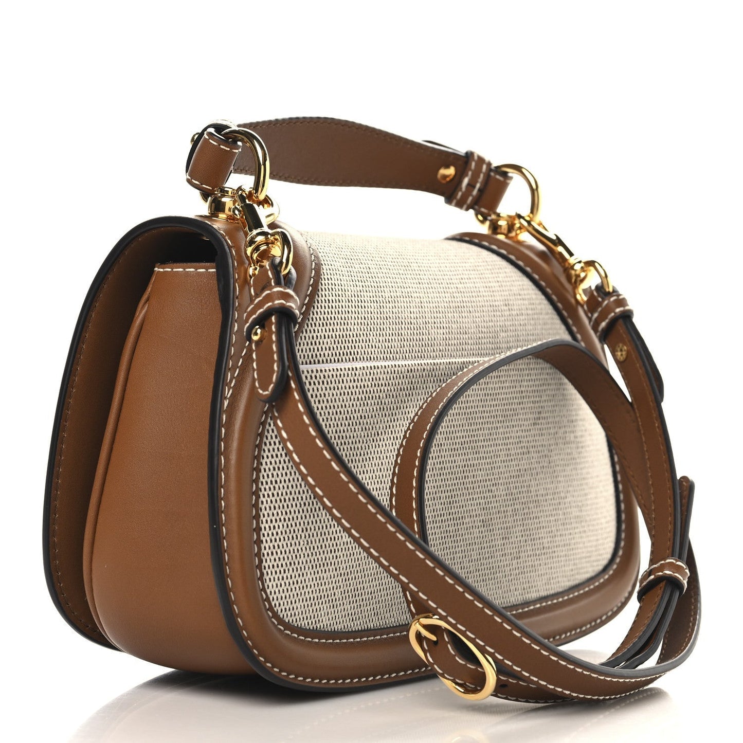 Canvas Medium Blondie Top Handle Bag Brown