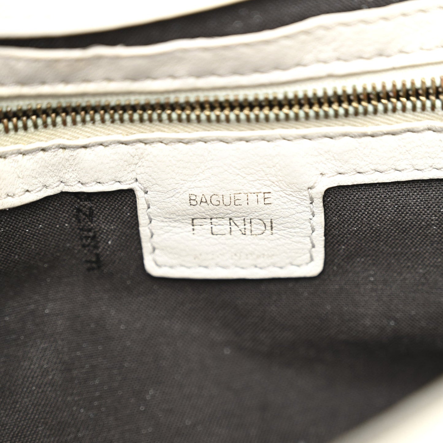 Nappa FF 1974 Embossed Large Baguette White