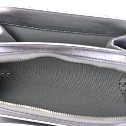 Metallic Lambskin Like A Wallet Flap Silvery Black