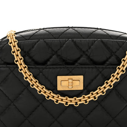 Aged Calfskin Quilted Mini Reissue Camera Case Black