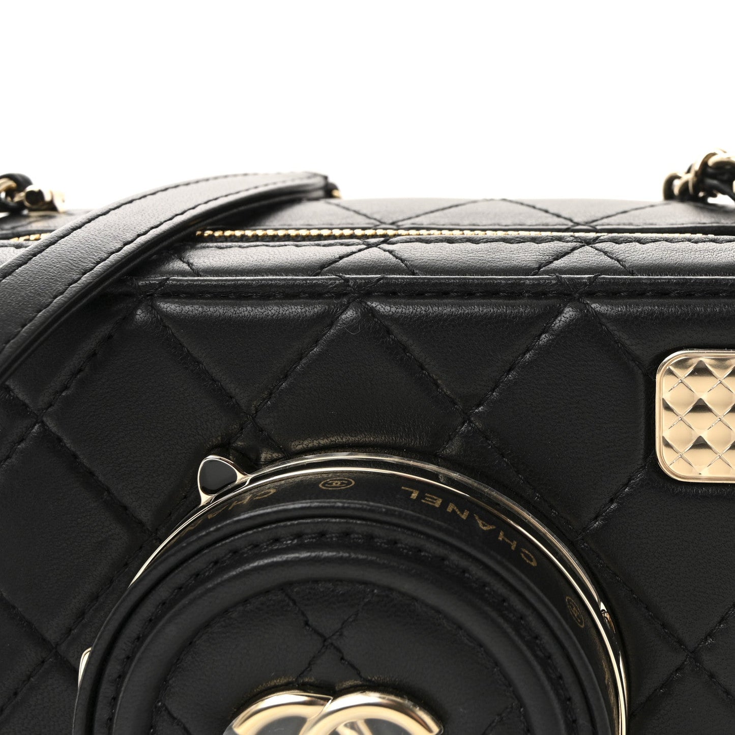 Lambskin Quilted Coco Click Bag Black