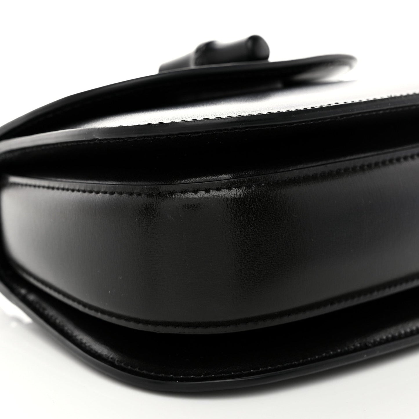 Boarded Dyana Lux Calfskin Web Monochrome Mini Bamboo 1947 Top Handle Bag Black