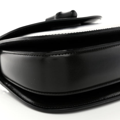 Boarded Dyana Lux Calfskin Web Monochrome Mini Bamboo 1947 Top Handle Bag Black