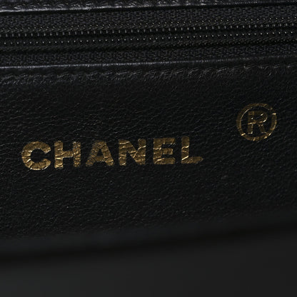 Lambskin Chevron Quilted Small Single Flap Black