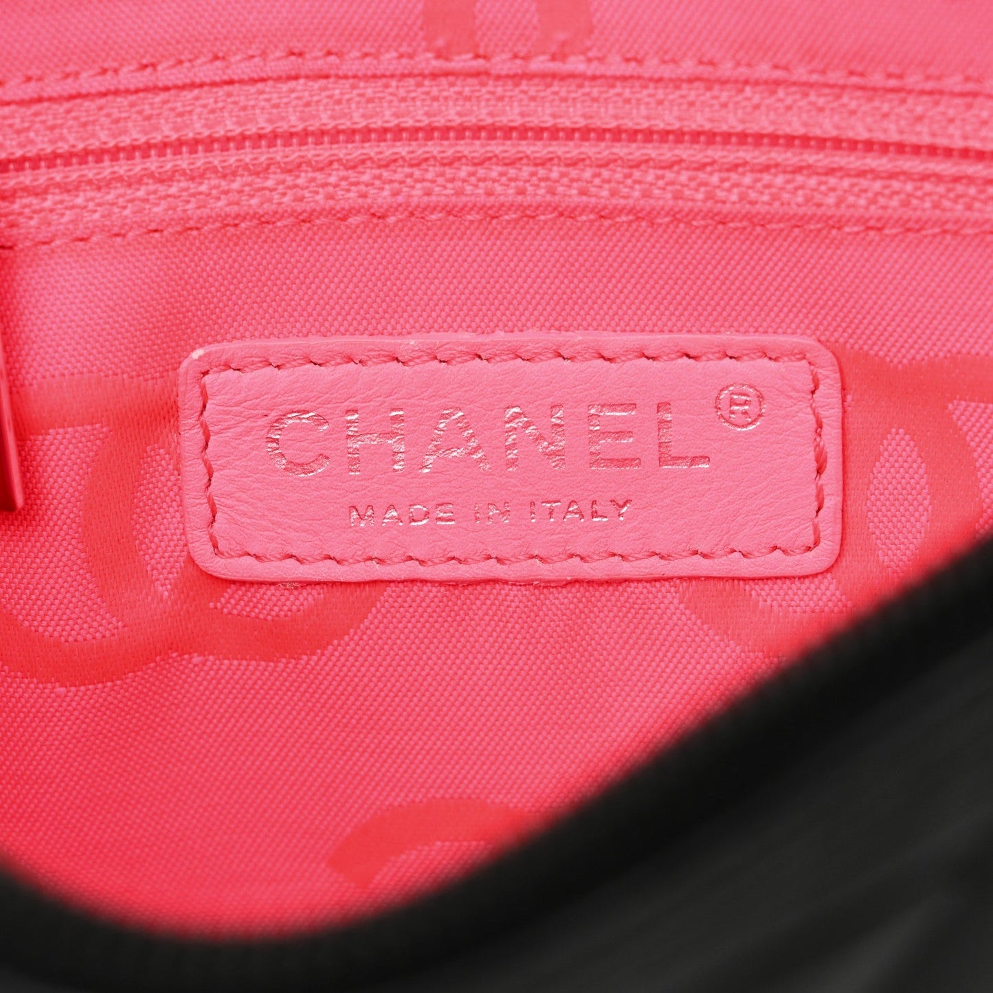 Calfskin Quilted Cambon Pochette Black