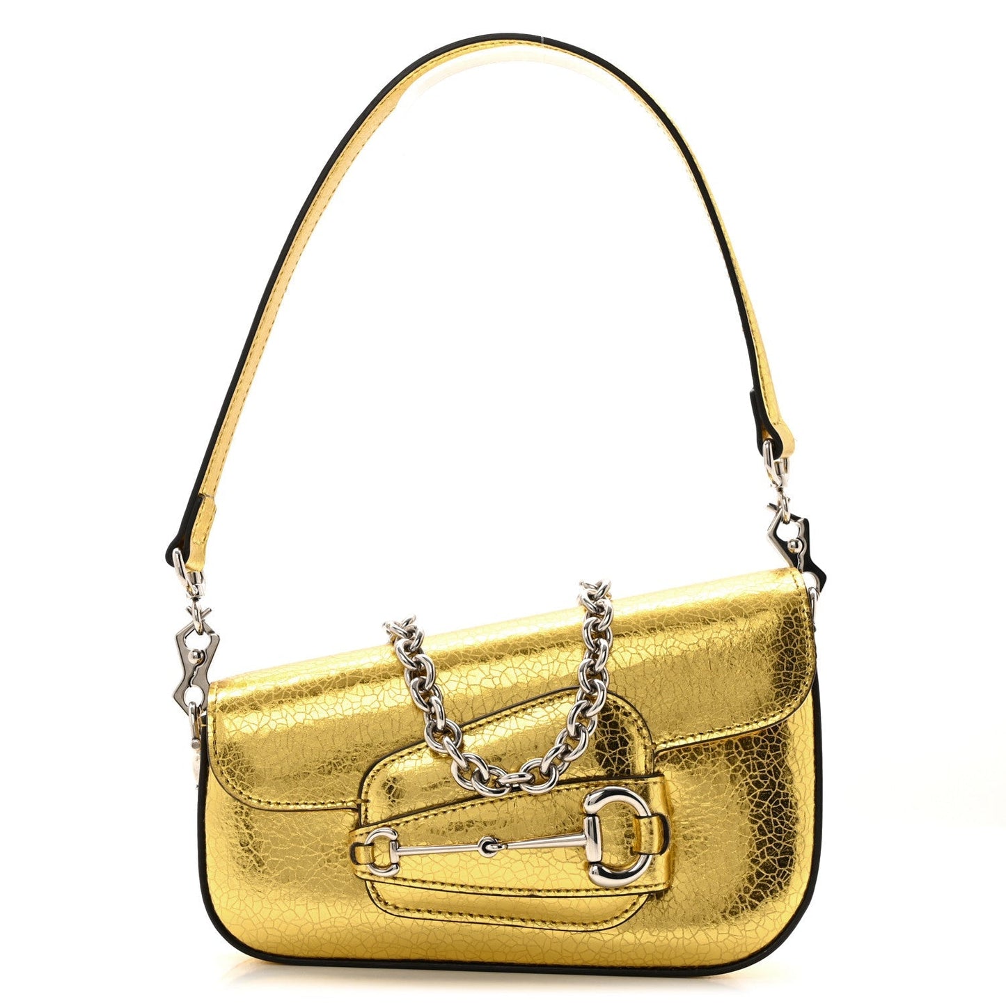 Metallic Demetra Mini Horsebit 1955 Asymmetric Shoulder Bag Gold