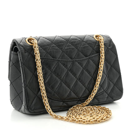Aged Calfskin Quilted Casino 2.55 Reissue Mini Flap  Black