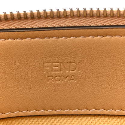 Raffia Jacquard FF 1974 Mini Soft By The Way Boston Bag Beige