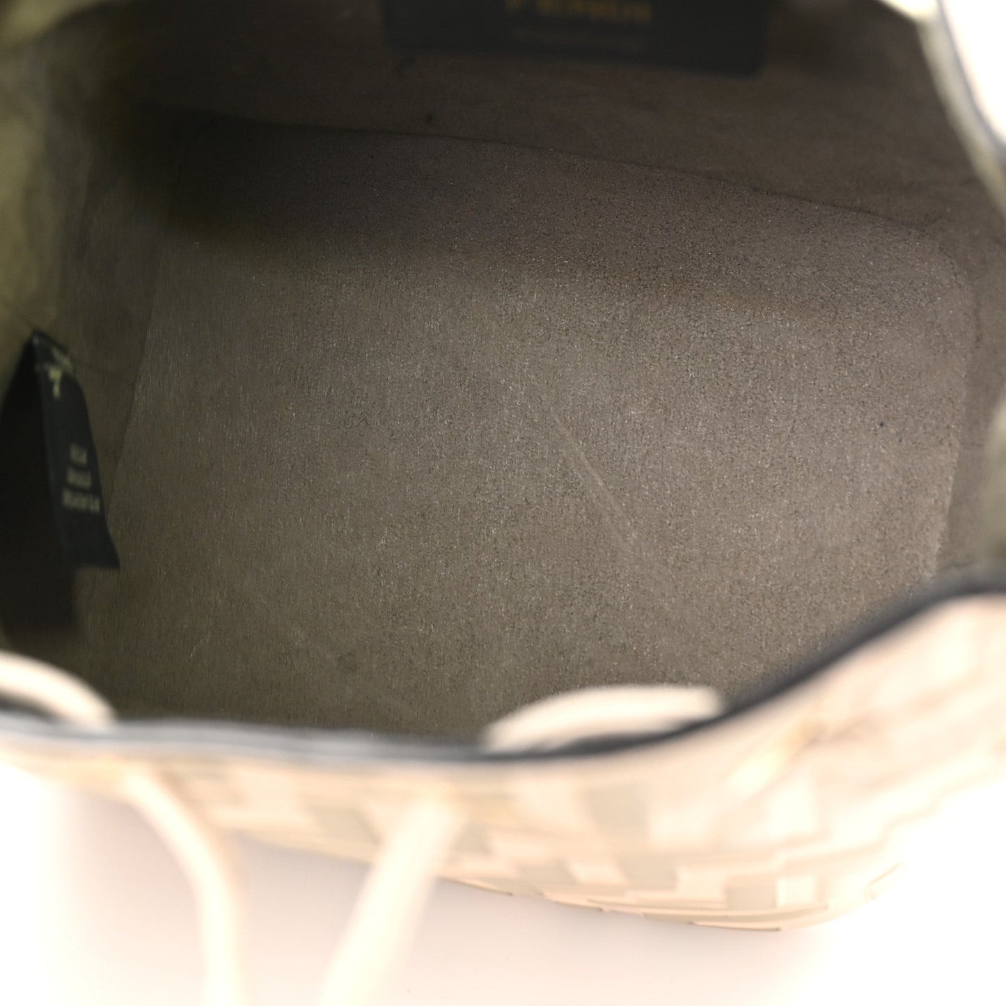 Vitello Liberty F is Fendi Bi-Color FF 1974 Embossed Mini Mon Tresor Bucket Bag Camelia Mandorlo