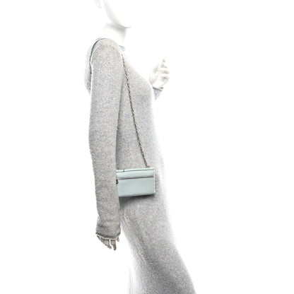Grained Calfskin Extra Pocket Mini Pouch Minty Breeze