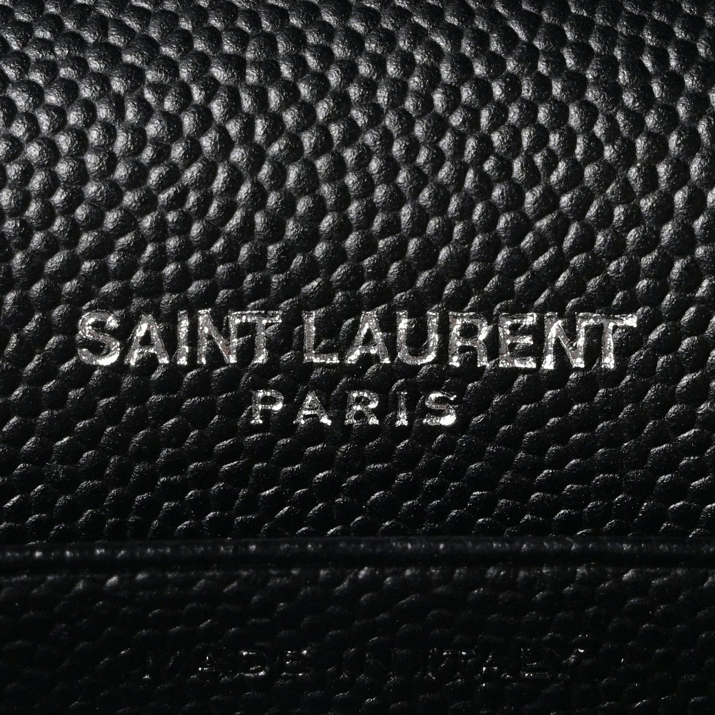 Grain De Poudre Matelasse Chevron Monogram Monochrome Chain Wallet Black