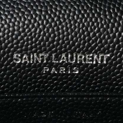 Grain De Poudre Matelasse Chevron Monogram Monochrome Chain Wallet Black