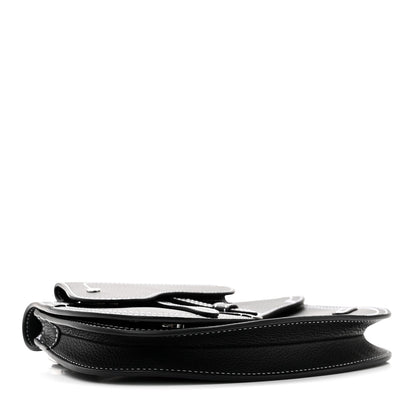 X KAWS Grained Calfskin Saddle Pouch Black