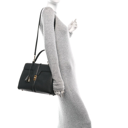 Grained Calfskin Classique 16 Top Handle Bag Black