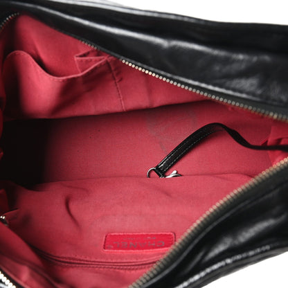 Aged Calfskin Quilted Medium Gabrielle Hobo Black