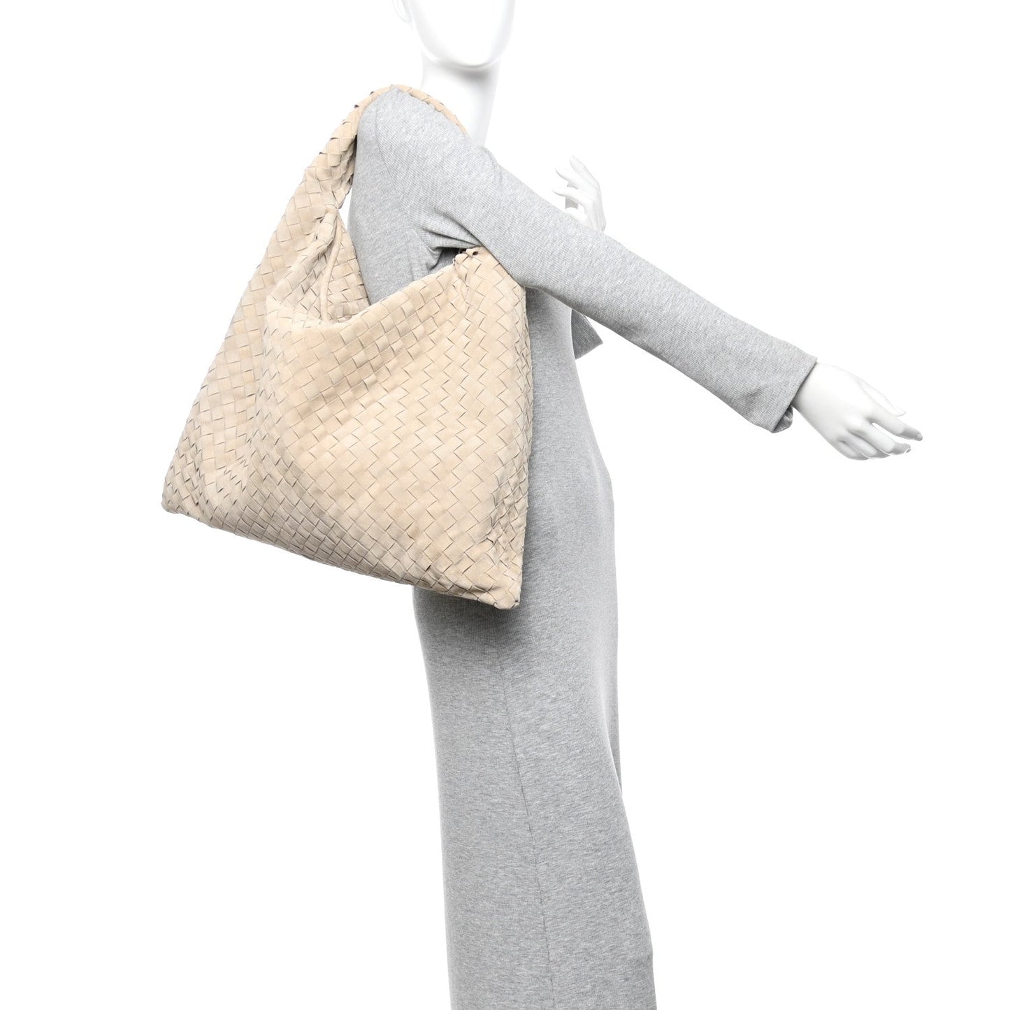 Suede Intrecciato Large Hop Ecru