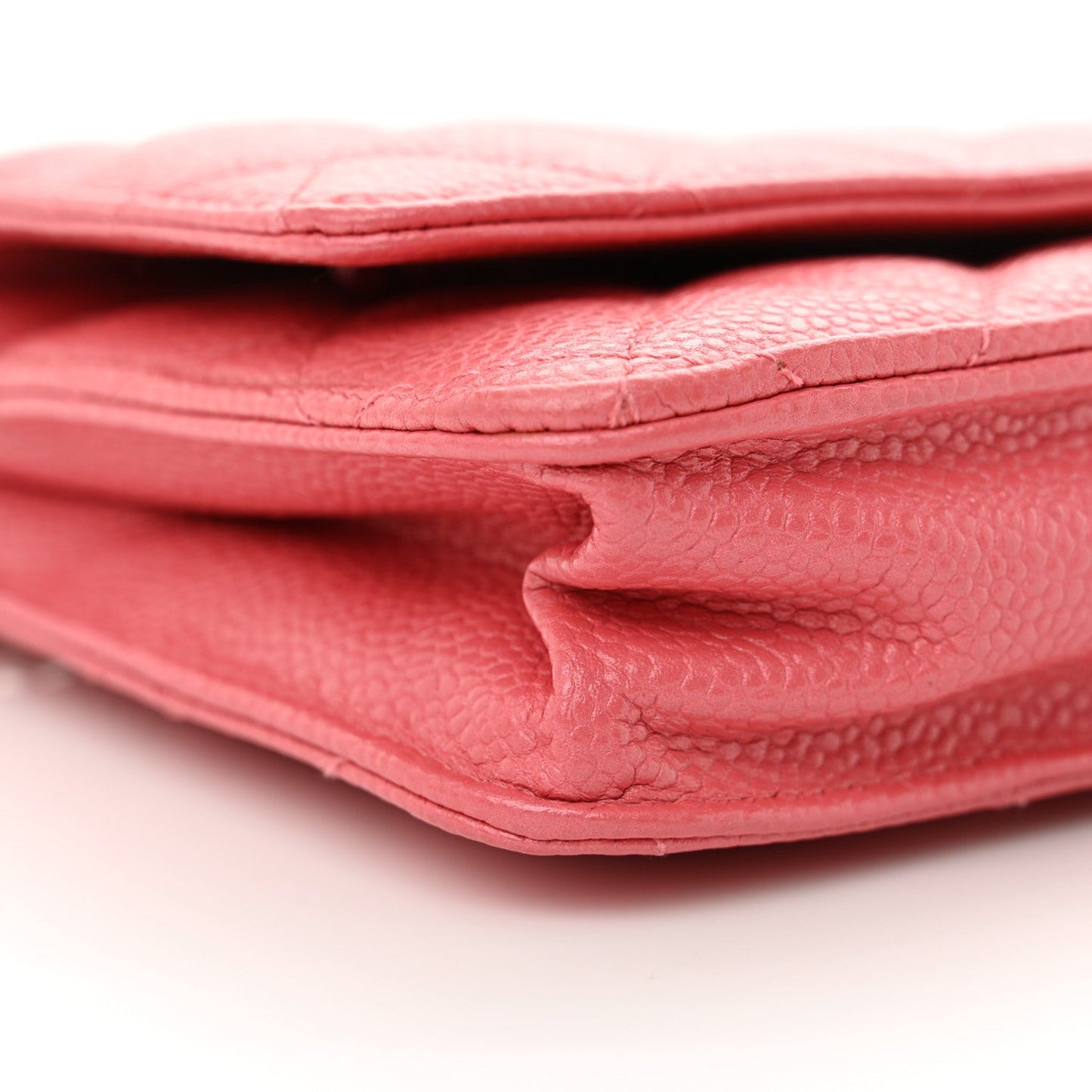 Caviar Quilted Wallet on Chain WOC Pink