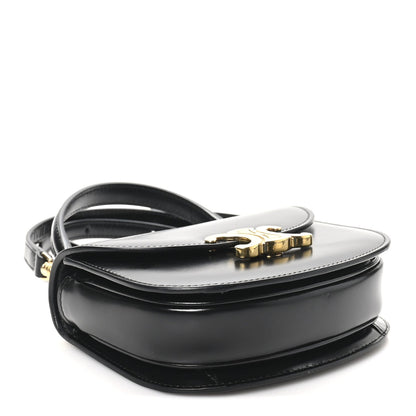 Shiny Calfskin Triomphe Mini Besace Clea Black