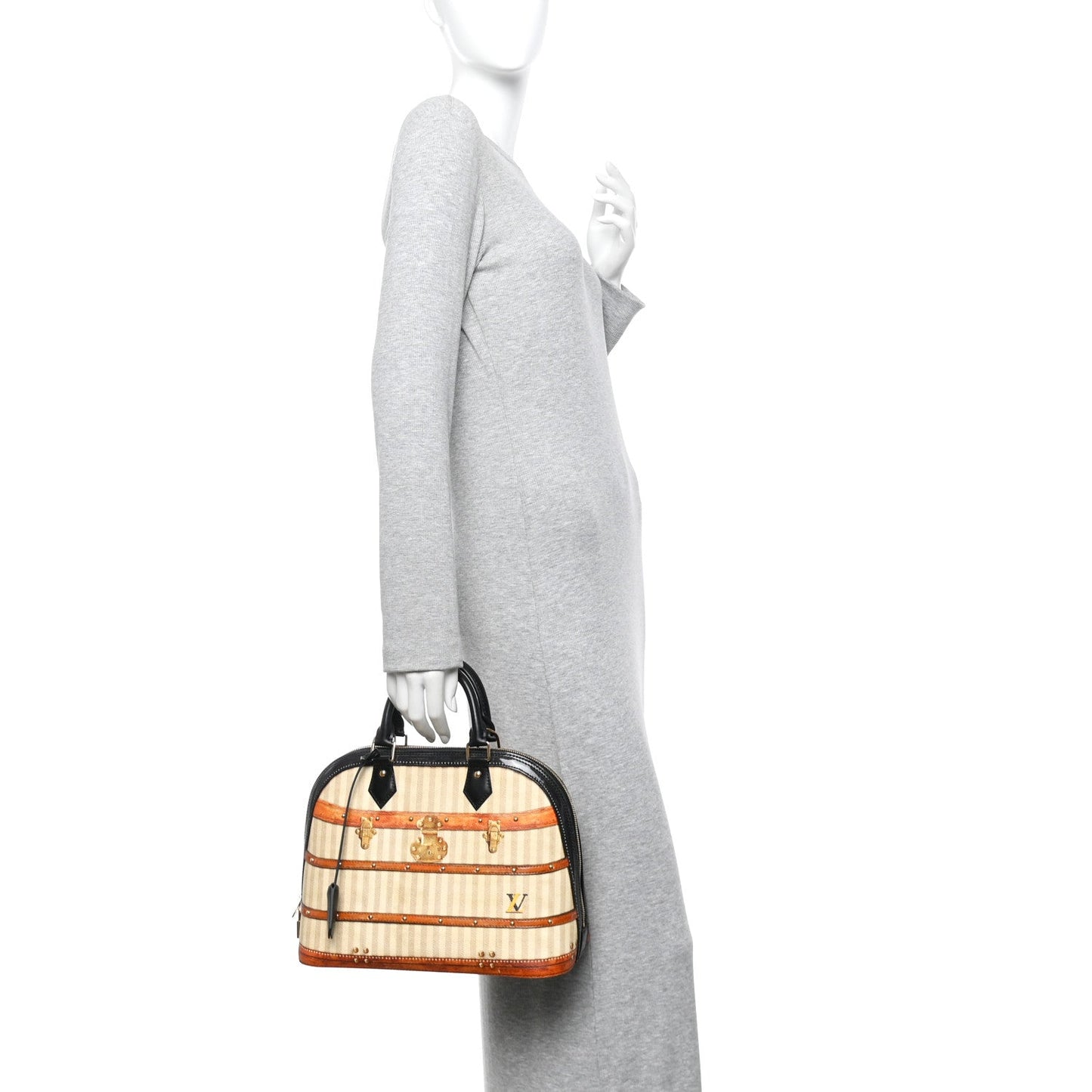Transformed Canvas Patent Time Trunk Alma PM Beige