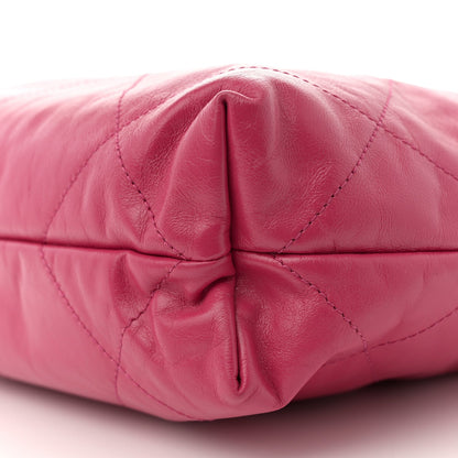 Shiny Calfskin Quilted Small Chanel 22 Fuchsia