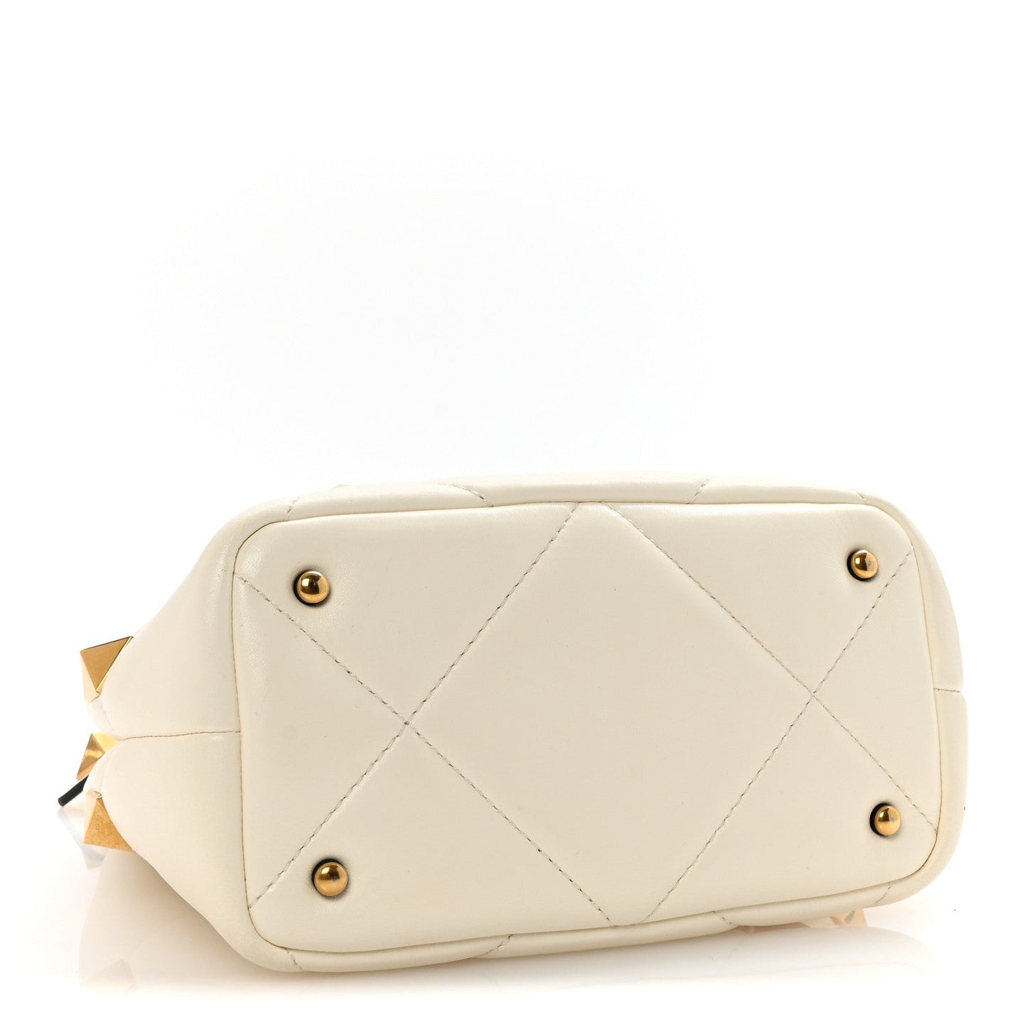 Nappa Small Roman Stud The Handle Bag Ivory
