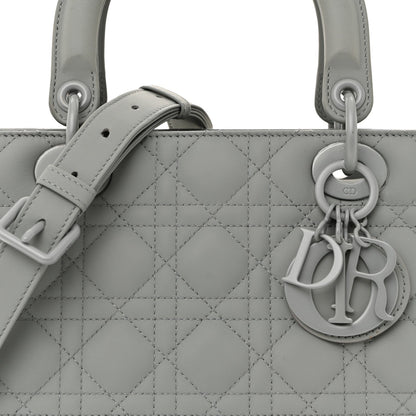 Ultra Matte Calfskin Cannage Medium Lady Dior Grey Stone