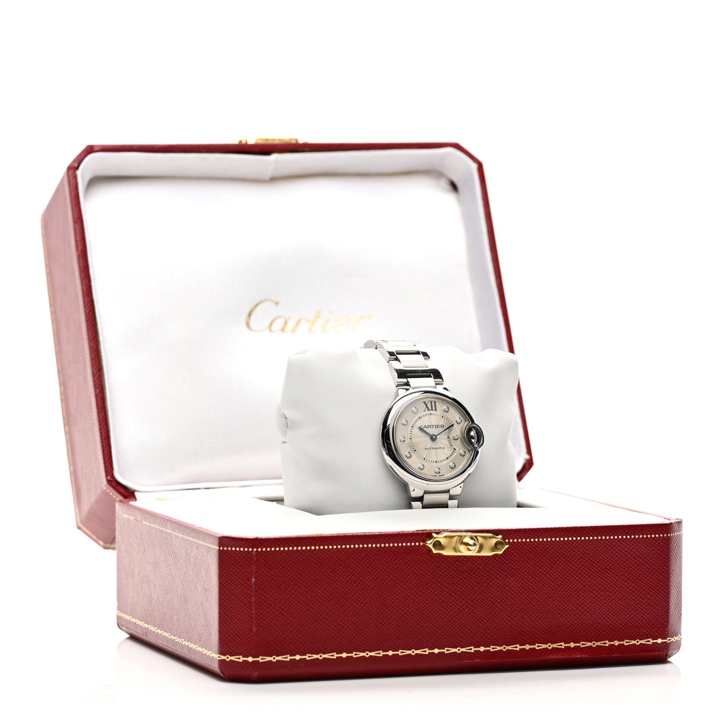 Stainless Steel Diamond 33mm Ballon Bleu De Cartier Automatic Watch
