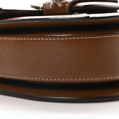 GG Supreme Monogram Mini Horsebit 1955 Rounded Shoulder Bag Beige Brown Sugar