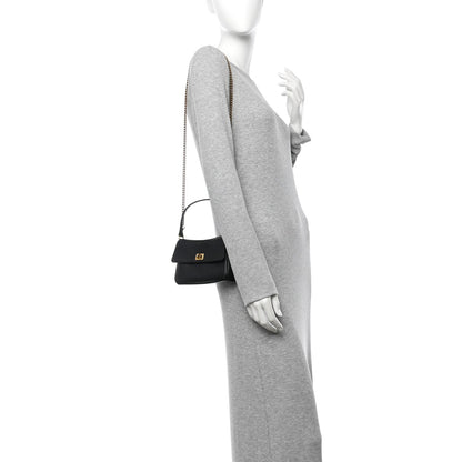Natural Smooth Calfskin Nano Rodeo Top Handle Handbag Black
